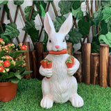 Maxbell Garden Rabbit Statue Creative Resin Craft Ornament for Yard Balcony Outdoor