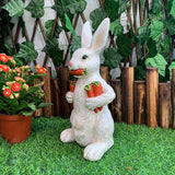 Maxbell Garden Rabbit Statue Creative Resin Craft Ornament for Yard Balcony Outdoor