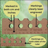 Maxbell Planting Ruler with Holes for Vegetables Precise Planting and Spacing Garden