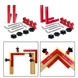 Maxbell 2 Pieces 90 Degree Positioning Square Clamp Kit for Shelving Cabinets