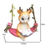 Maxbell Resin Fawn Deer Figurine Hanging Ornament Hand Painted for Housewarming Gift