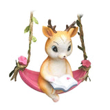 Maxbell Resin Fawn Deer Figurine Hanging Ornament Hand Painted for Housewarming Gift