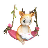 Maxbell Resin Fawn Deer Figurine Hanging Ornament Hand Painted for Housewarming Gift