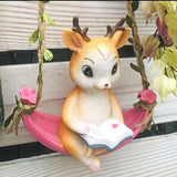 Maxbell Resin Fawn Deer Figurine Hanging Ornament Hand Painted for Housewarming Gift