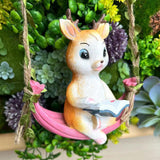 Maxbell Resin Fawn Deer Figurine Hanging Ornament Hand Painted for Housewarming Gift