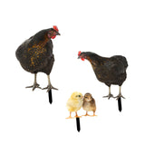 Maxbell 4Pcs Chicken Animal Statue Stakes Sign Chicken Garden Statue for Porch Patio