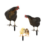 Maxbell 4Pcs Chicken Animal Statue Stakes Sign Chicken Garden Statue for Porch Patio