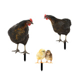 Maxbell 4Pcs Chicken Animal Statue Stakes Sign Chicken Garden Statue for Porch Patio