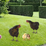 Maxbell 4Pcs Chicken Animal Statue Stakes Sign Chicken Garden Statue for Porch Patio