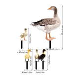 Maxbell 5Pcs Duck Animal Statue Stakes Acrylic Garden Stakes for Backyard Yard Decor
