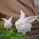 Maxbell Easter Mini Bunny Figurines Little White Rabbit Micro Landscape for Birthday Large