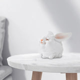 Maxbell Easter Mini Bunny Figurines Little White Rabbit Micro Landscape for Birthday Large