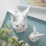 Maxbell Easter Mini Bunny Figurines Little White Rabbit Micro Landscape for Birthday Medium