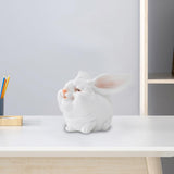 Maxbell Easter Mini Bunny Figurines Little White Rabbit Micro Landscape for Birthday Medium