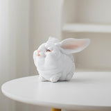 Maxbell Easter Mini Bunny Figurines Little White Rabbit Micro Landscape for Birthday Medium