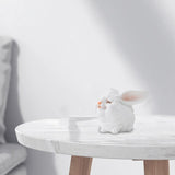 Maxbell Easter Mini Bunny Figurines Little White Rabbit Micro Landscape for Birthday Small