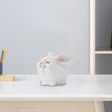 Maxbell Easter Mini Bunny Figurines Little White Rabbit Micro Landscape for Birthday Small