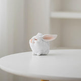 Maxbell Easter Mini Bunny Figurines Little White Rabbit Micro Landscape for Birthday Small