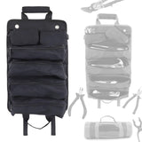 Maxbell Roll up Tool Bag Organizer Storage Pouch Large Capacity for Hobbyists Sturdy Black