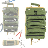 Maxbell Roll up Tool Bag Organizer Storage Pouch Large Capacity for Hobbyists Sturdy Green