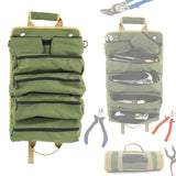 Maxbell Roll up Tool Bag Organizer Storage Pouch Large Capacity for Hobbyists Sturdy Green