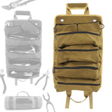 Maxbell Roll up Tool Bag Organizer Storage Pouch Large Capacity for Hobbyists Sturdy Khaki