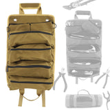 Maxbell Roll up Tool Bag Organizer Storage Pouch Large Capacity for Hobbyists Sturdy Khaki