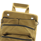 Maxbell Roll up Tool Bag Organizer Storage Pouch Large Capacity for Hobbyists Sturdy Khaki