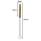 Maxbell Brass Bristles Tube Cleaning Brush Metal Wire Brush for Sink Plumbing Sturdy 23cmx2cm