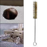 Maxbell Brass Bristles Tube Cleaning Brush Metal Wire Brush for Sink Plumbing Sturdy 25cmx2.5cm