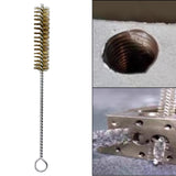 Maxbell Brass Bristles Tube Cleaning Brush Metal Wire Brush for Sink Plumbing Sturdy 25cmx2.5cm