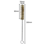 Maxbell Brass Bristles Tube Cleaning Brush Metal Wire Brush for Sink Plumbing Sturdy 25cmx2.5cm