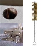 Maxbell Brass Bristles Tube Cleaning Brush Metal Wire Brush for Sink Plumbing Sturdy 30cmx3cm