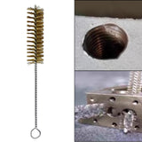 Maxbell Brass Bristles Tube Cleaning Brush Metal Wire Brush for Sink Plumbing Sturdy 30cmx3cm