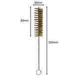 Maxbell Brass Bristles Tube Cleaning Brush Metal Wire Brush for Sink Plumbing Sturdy 30cmx3cm
