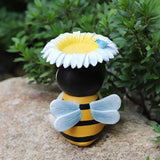 Maxbell Bee Garden Statue Flower Bird Feeder Resin Bird Bath for Outside Yard Garden