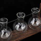 Maxbell Terrarium Glass Planter with Wooden Stand Wall Mountable for Tabletop Office