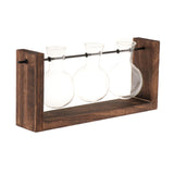 Maxbell Terrarium Glass Planter with Wooden Stand Wall Mountable for Tabletop Office