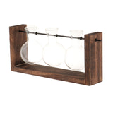 Maxbell Terrarium Glass Planter with Wooden Stand Wall Mountable for Tabletop Office