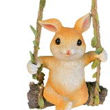 Maxbell Hanging Swing Rabbit Statues Tree Hugger Decoration for Lawn Garden Tree