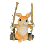 Maxbell Hanging Swing Rabbit Statues Tree Hugger Decoration for Lawn Garden Tree