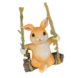 Maxbell Hanging Swing Rabbit Statues Tree Hugger Decoration for Lawn Garden Tree