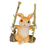 Maxbell Hanging Swing Rabbit Statues Tree Hugger Decoration for Lawn Garden Tree