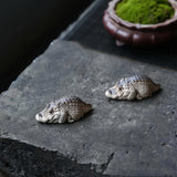 Maxbell Crocodile Statue Decorative Durable Art Figurine for Courtyard Outdoor Decor