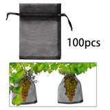 Maxbell 100 Pack 4x6 inch Small Netting Barrier Bags for Strawberries Berries Apples Black