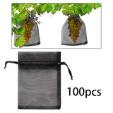 Maxbell 100 Pack 4x6 inch Small Netting Barrier Bags for Strawberries Berries Apples Black