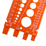 Maxbell Drill Bit Gauge Compact Portable Easy to Carry Multipurpose Measurement Tool Orange