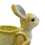 Maxbell Easter Bunny Statue Flowerpot Resin Outdoor Ornament for Courtyard Versatile Yellow