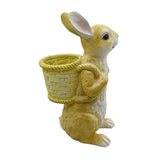 Maxbell Easter Bunny Statue Flowerpot Resin Outdoor Ornament for Courtyard Versatile Yellow