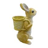 Maxbell Easter Bunny Statue Flowerpot Resin Outdoor Ornament for Courtyard Versatile Yellow